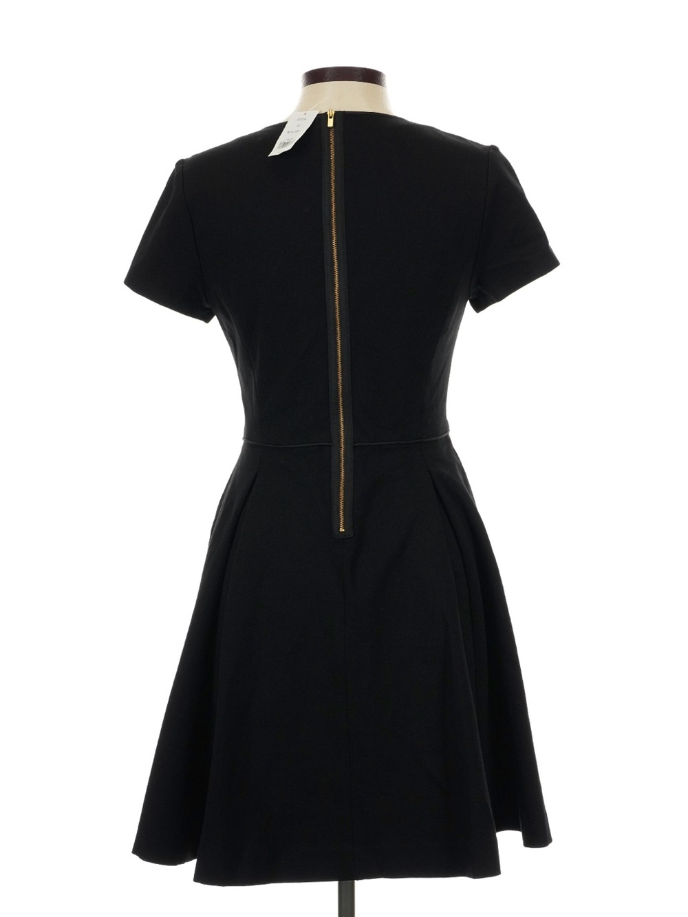 Banana Republic Black Fit-and-Flare Dress with Gold Back Zip